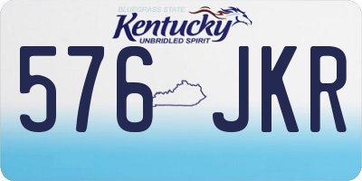KY license plate 576JKR