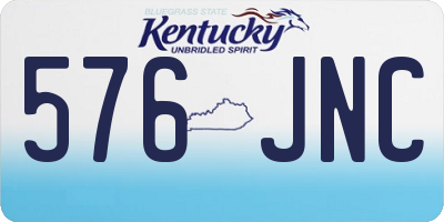 KY license plate 576JNC