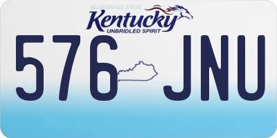 KY license plate 576JNU