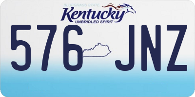 KY license plate 576JNZ