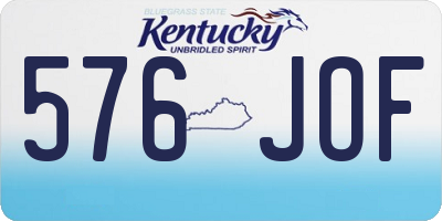 KY license plate 576JOF