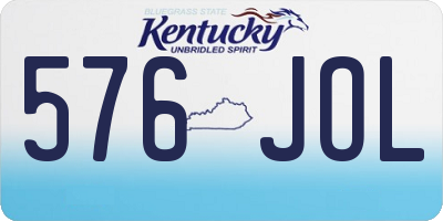 KY license plate 576JOL