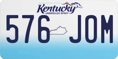 KY license plate 576JOM
