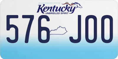 KY license plate 576JOO