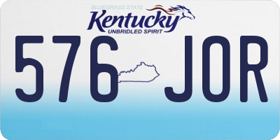 KY license plate 576JOR