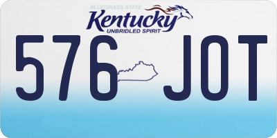 KY license plate 576JOT