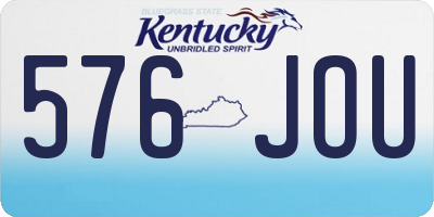 KY license plate 576JOU