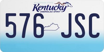 KY license plate 576JSC