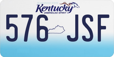 KY license plate 576JSF