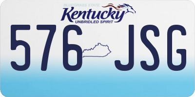 KY license plate 576JSG