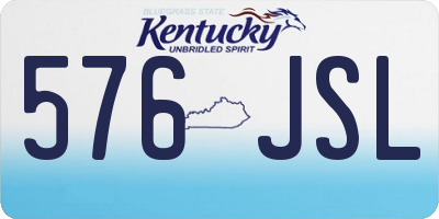 KY license plate 576JSL