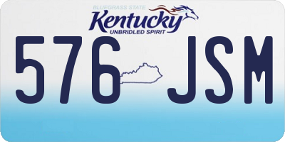 KY license plate 576JSM