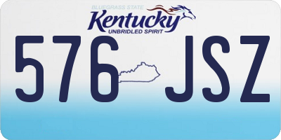 KY license plate 576JSZ