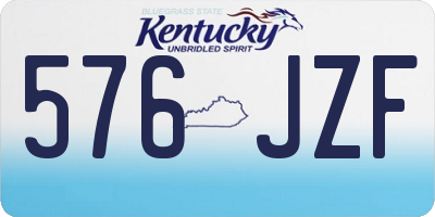 KY license plate 576JZF