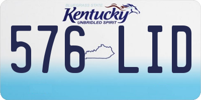 KY license plate 576LID