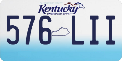 KY license plate 576LII