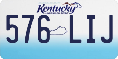 KY license plate 576LIJ