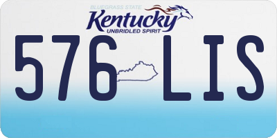 KY license plate 576LIS