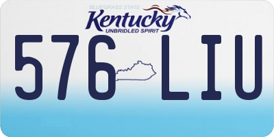 KY license plate 576LIU