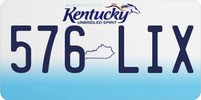 KY license plate 576LIX