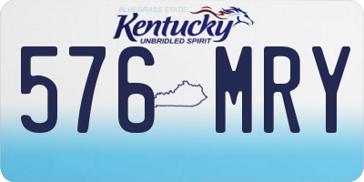 KY license plate 576MRY