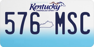 KY license plate 576MSC