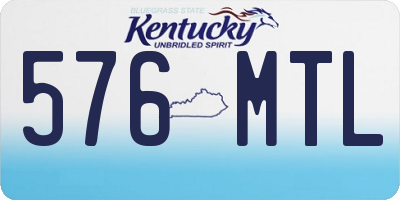 KY license plate 576MTL