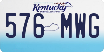 KY license plate 576MWG