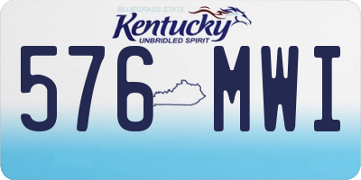 KY license plate 576MWI