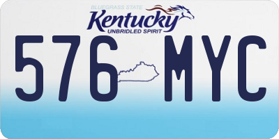 KY license plate 576MYC
