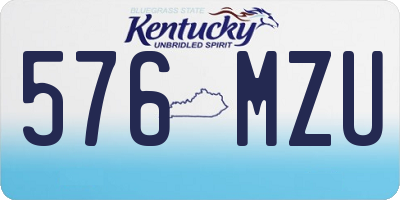 KY license plate 576MZU