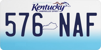 KY license plate 576NAF