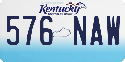 KY license plate 576NAW