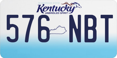KY license plate 576NBT