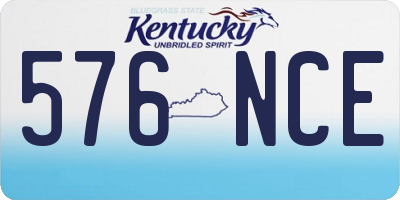 KY license plate 576NCE