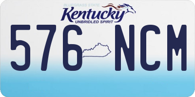 KY license plate 576NCM