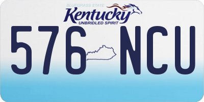 KY license plate 576NCU
