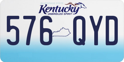 KY license plate 576QYD