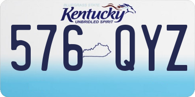 KY license plate 576QYZ