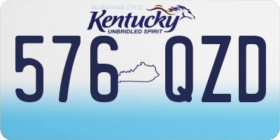 KY license plate 576QZD