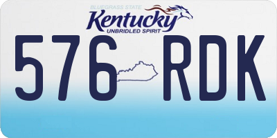 KY license plate 576RDK