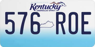 KY license plate 576ROE