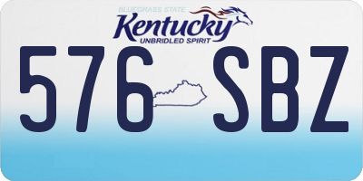 KY license plate 576SBZ