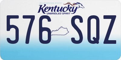 KY license plate 576SQZ