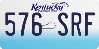 KY license plate 576SRF