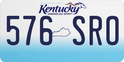 KY license plate 576SRO
