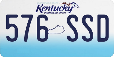 KY license plate 576SSD