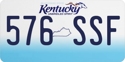 KY license plate 576SSF