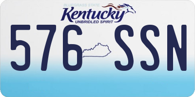 KY license plate 576SSN
