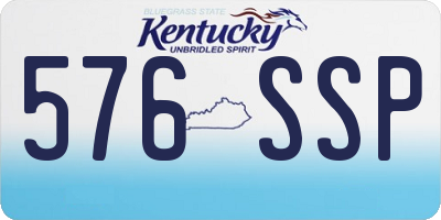 KY license plate 576SSP